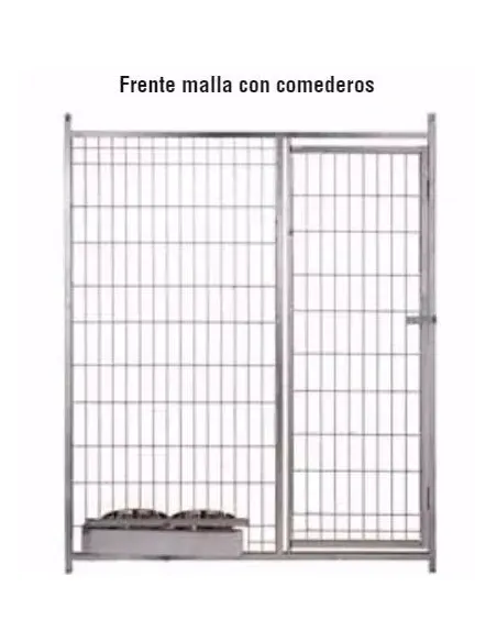 Frente malla con comederos para boxes